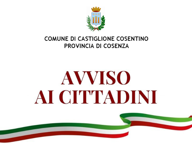 Logo AVVISO AI CITTADINI Comune Castiglione Cosentino